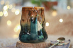 05-D Molten Cheetah Notched Textured Divot Mug, 16 oz.