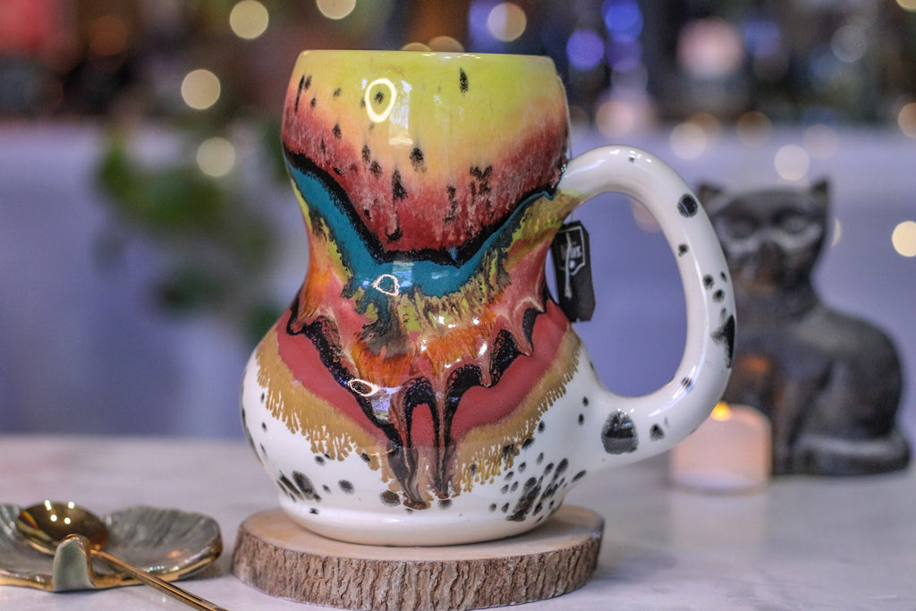 06-B Desert Rainbow Notched Acorn Gourd Mug - TOP SHELF, 25 oz.