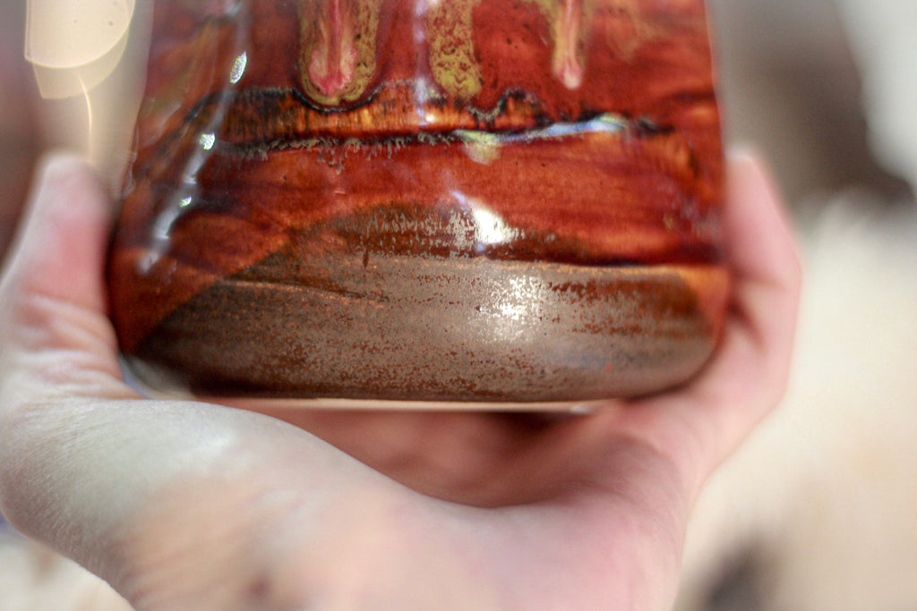 05-B Earthy 'FLOW' Textured Divot Cups - TOP SHELF, 18 oz. (This listing is for one cup)