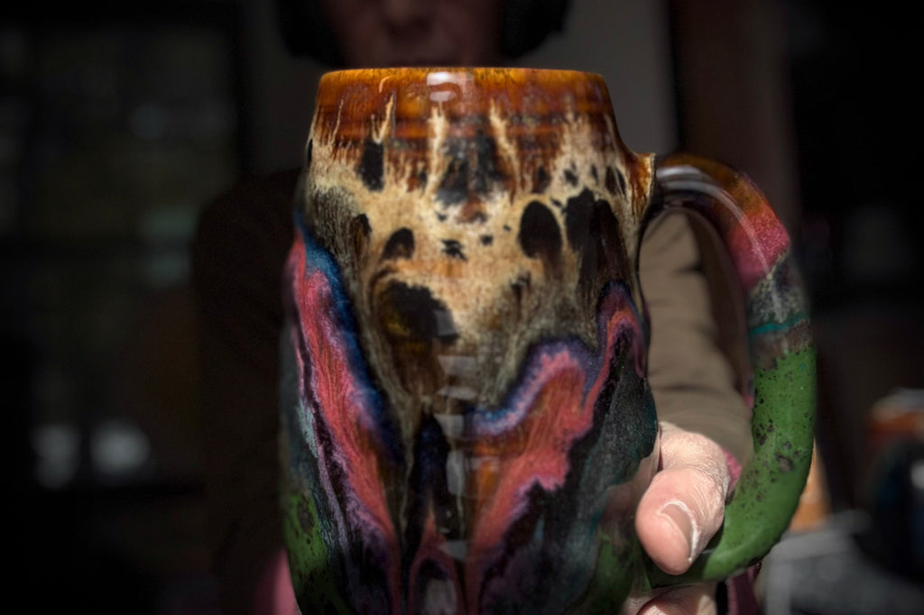 01-B Molten Cheetah Textured Mug - TOP SHELF MISFIT, 27 oz.