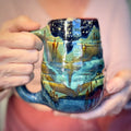 06-C Misty Mountain Midnight Notched Swirly Mug, 20 oz.