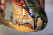 Load image into Gallery viewer, 05-E Amber &#39;FLOW&#39; Barely Flared Textured Divot Mug, 19 oz. (This listing is for one mug)