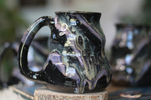 04-E Cosmic Amethyst Grotto Barely Flared Textured Mug, 18 oz. (This listing is for one mug)