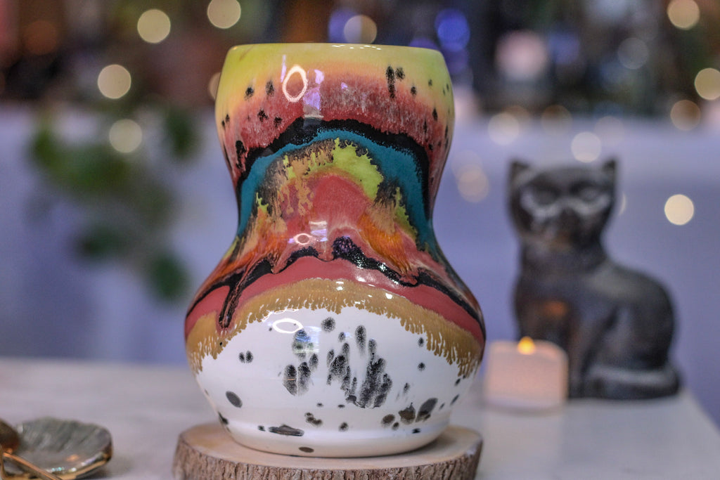 06-B Desert Rainbow Notched Acorn Gourd Mug - TOP SHELF, 25 oz.