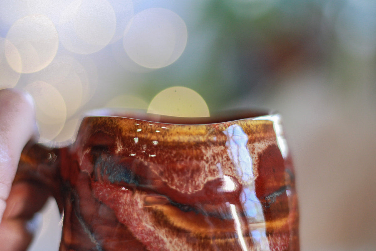 05-D Cinnamon Grotto Textured Divot Mug, 17 oz.