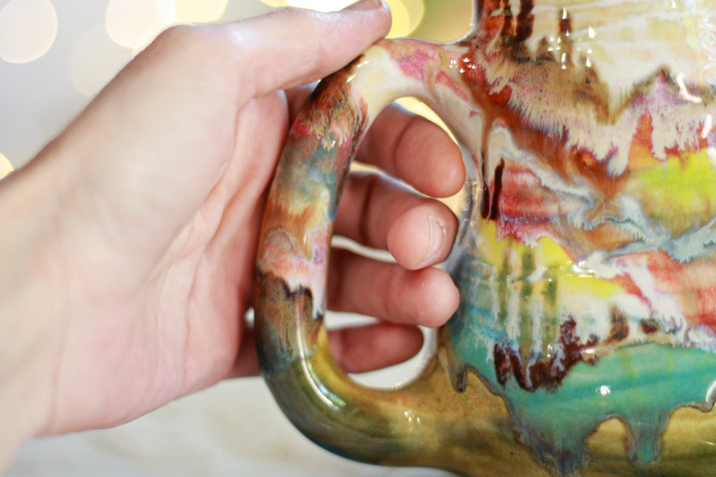 05-B EXPERIMENT Barely Flared Textured Divot Mug, 22 oz.