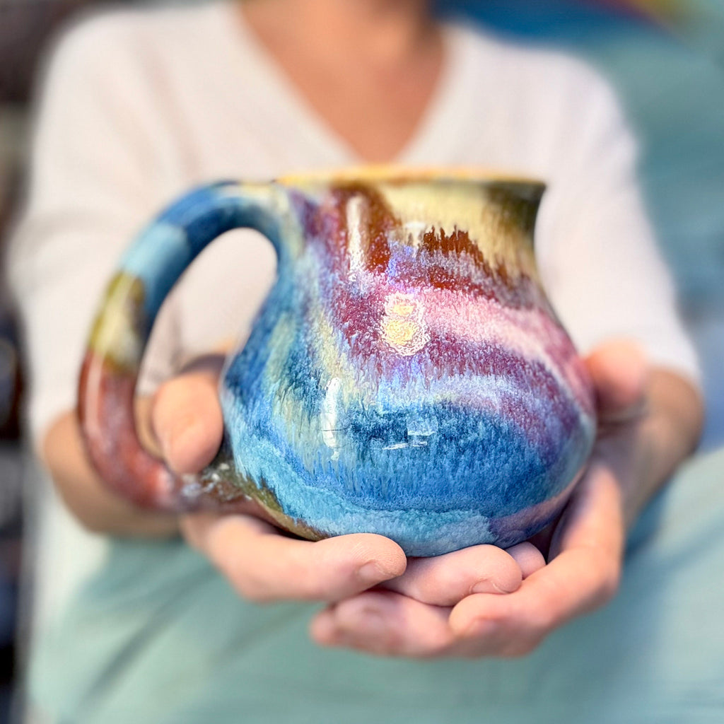 06-C Wispy Rainbow Flared Mug, 18 oz.