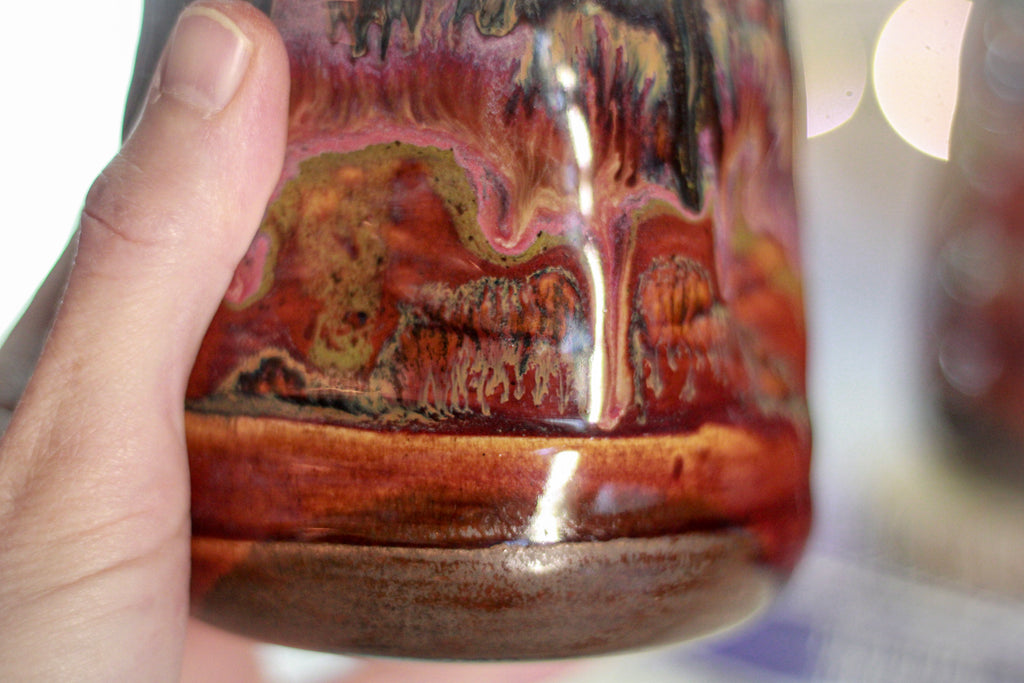 05-B Earthy 'FLOW' Textured Divot Cups - TOP SHELF, 18 oz. (This listing is for one cup)
