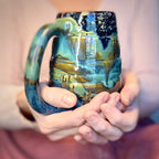 06-C Misty Mountain Midnight Notched Swirly Mug, 20 oz.