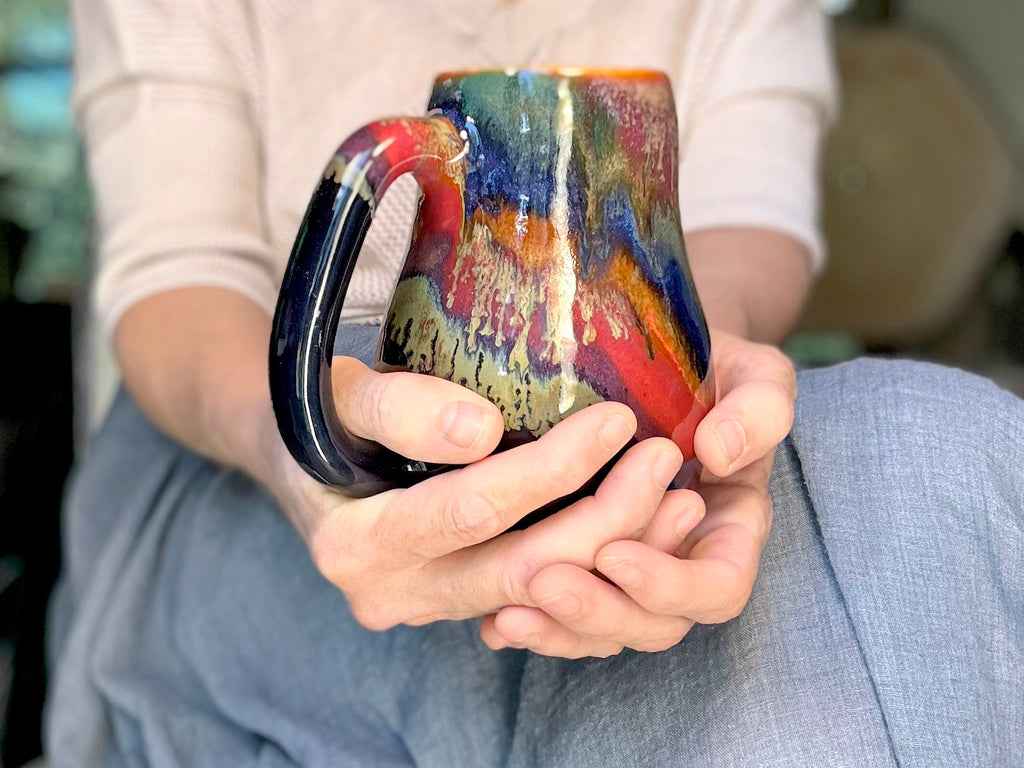 07-D Rainbow Strata Mid Mod Mug, 23 oz.
