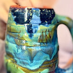 06-C Misty Mountain Midnight Notched Swirly Mug, 20 oz.