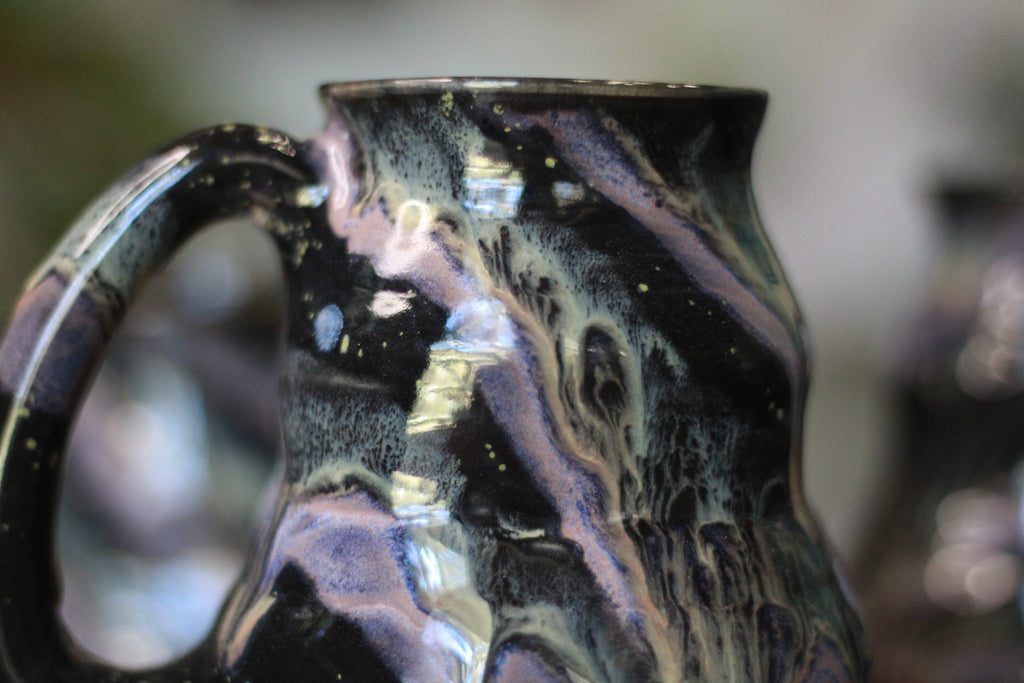04-E Cosmic Amethyst Grotto Barely Flared Textured Mug, 18 oz. (This listing is for one mug)