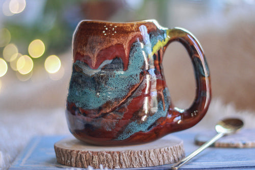 06-D Earthy Rainbow Grotto Textured Divot Mug, 16 oz.