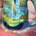 06-C Misty Mountain Midnight Notched Swirly Mug, 20 oz.