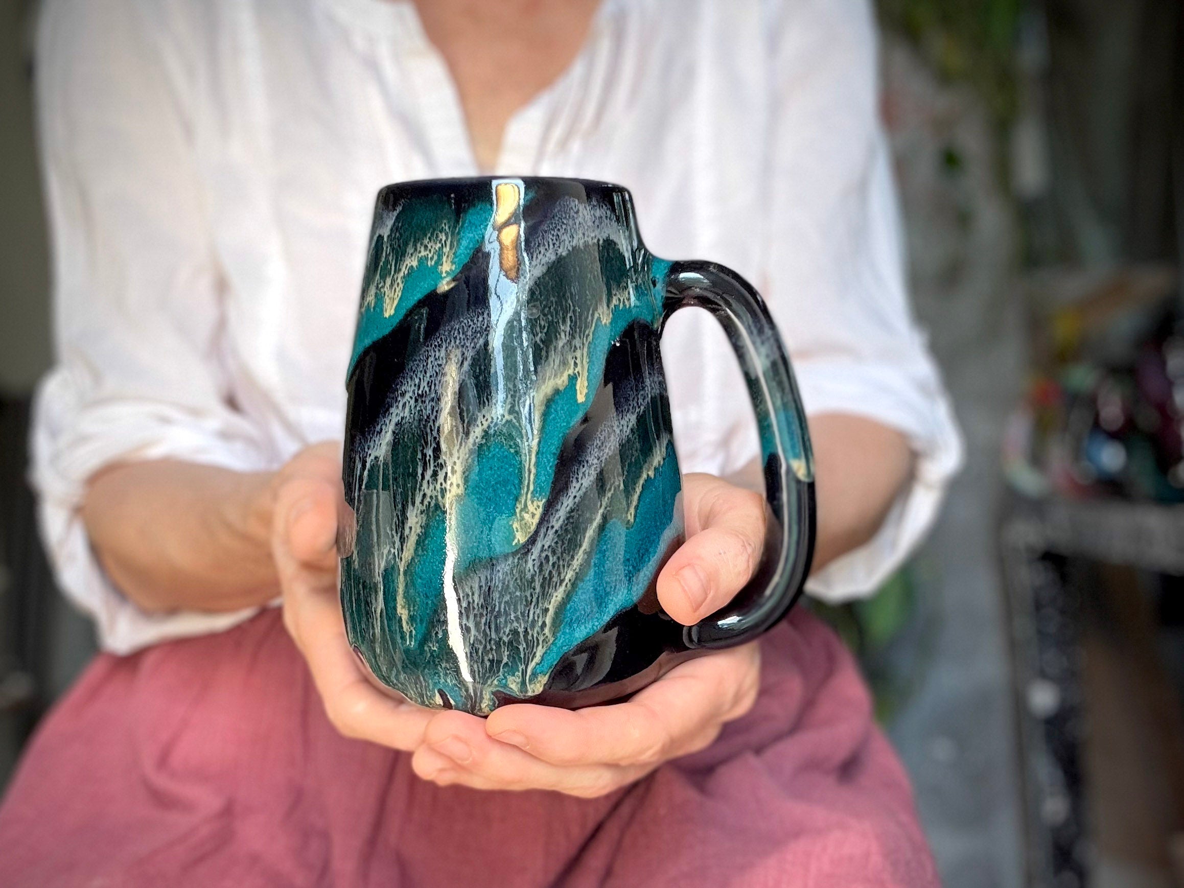 07-D Turquoise Grotto Mug, 26 oz.