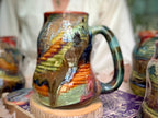 01-E Olive 'FLOW' Textured Divot Mug, 22 oz. (This listing is for one mug)