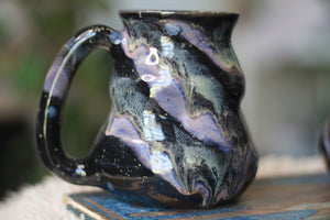 04-E Cosmic Amethyst Grotto Barely Flared Textured Mug, 18 oz. (This listing is for one mug)