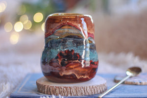 06-D Earthy Rainbow Grotto Textured Divot Mug, 16 oz.