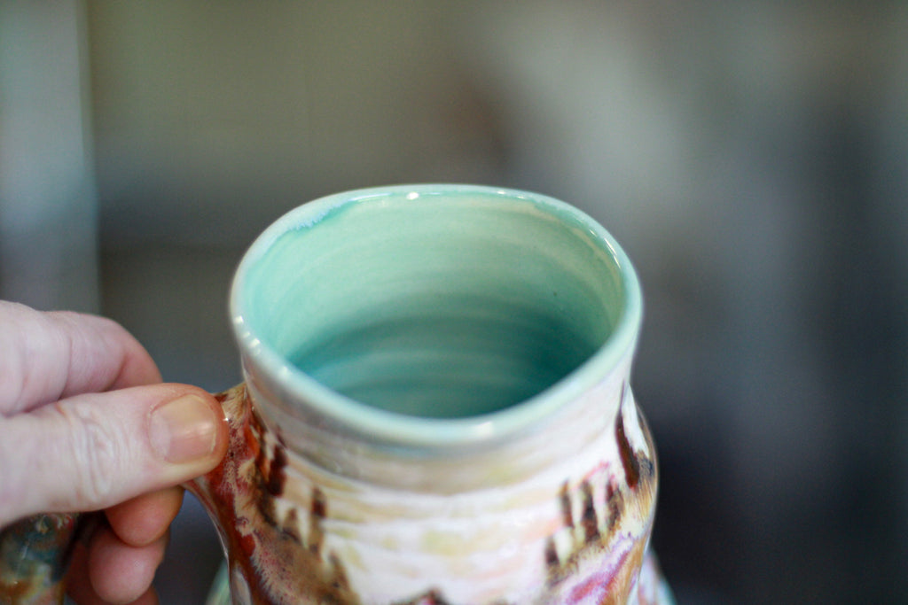 05-B EXPERIMENT Barely Flared Textured Divot Mug, 22 oz.