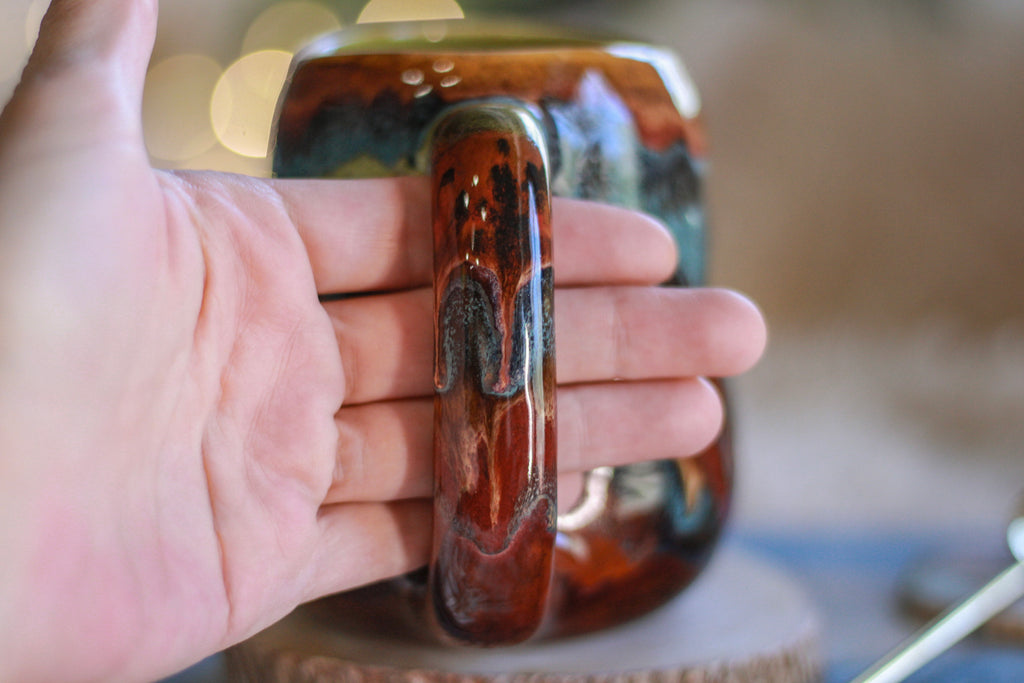 06-D Earthy Rainbow Grotto Textured Divot Mug, 16 oz.