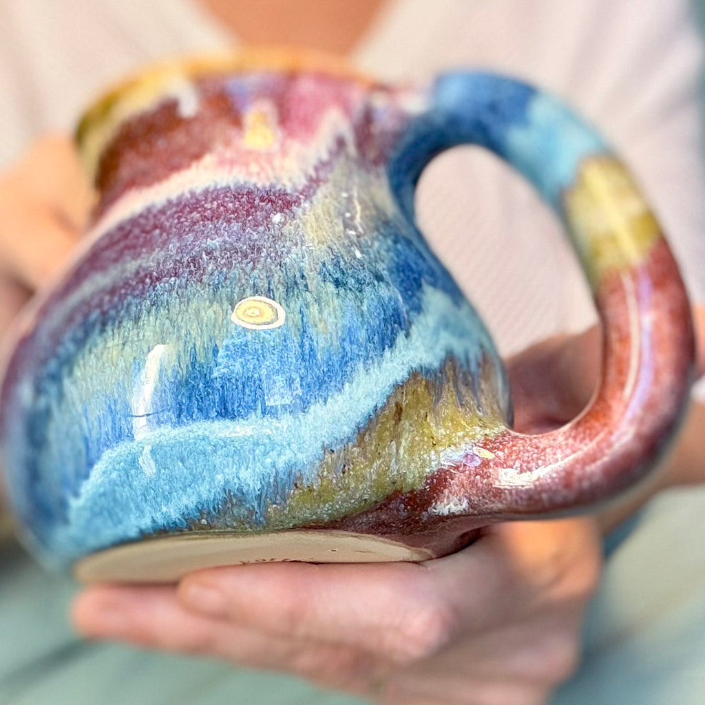 06-C Wispy Rainbow Flared Mug, 18 oz.