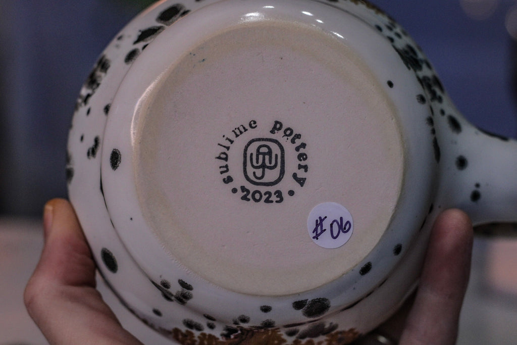 06-B Desert Rainbow Notched Acorn Gourd Mug - TOP SHELF, 25 oz.