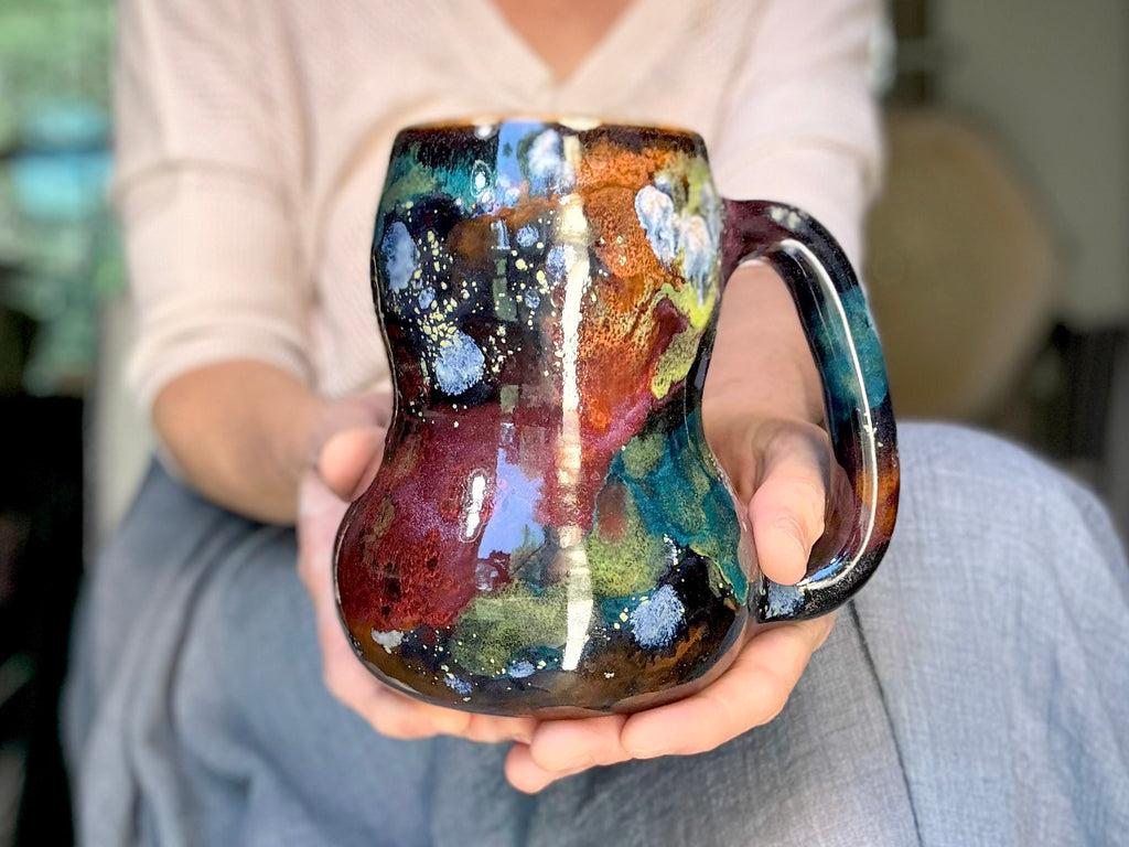08-B Rainbow Stellar Gourd Mug - TOP SHELF, 23 oz.