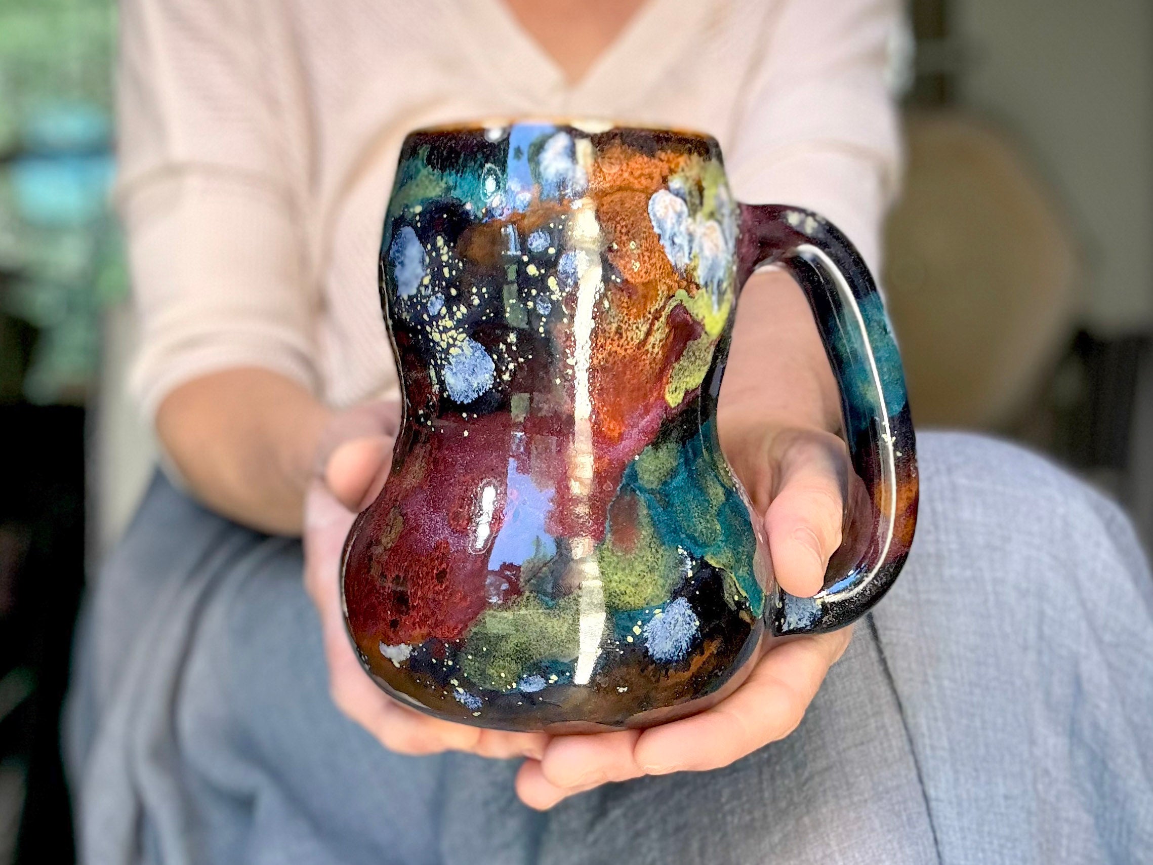 08-B Rainbow Stellar Gourd Mug - TOP SHELF, 23 oz.