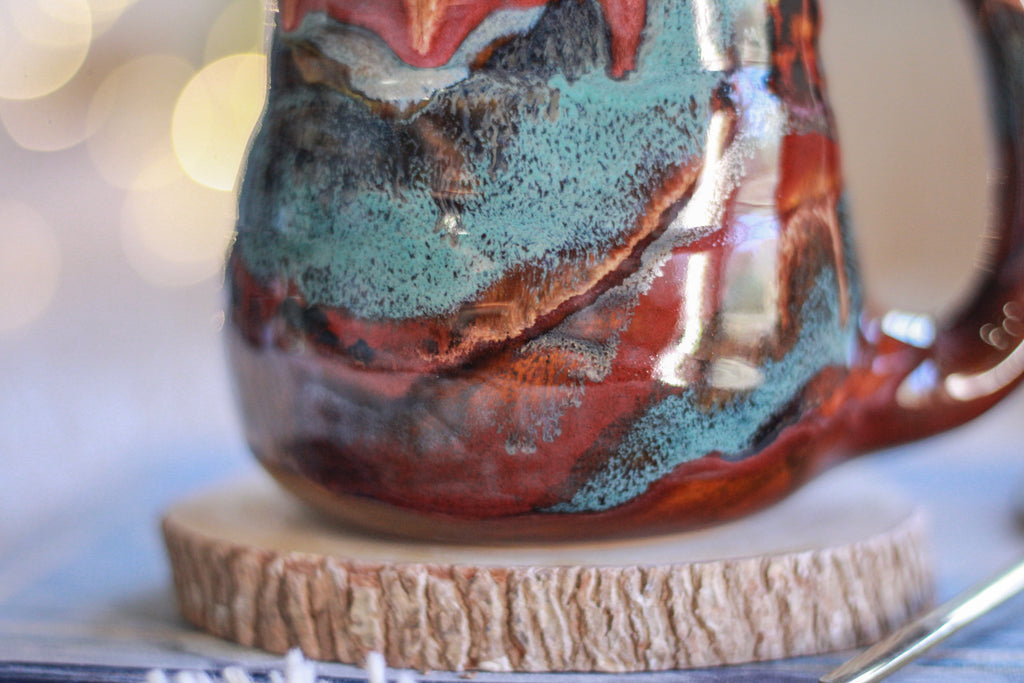 06-D Earthy Rainbow Grotto Textured Divot Mug, 16 oz.