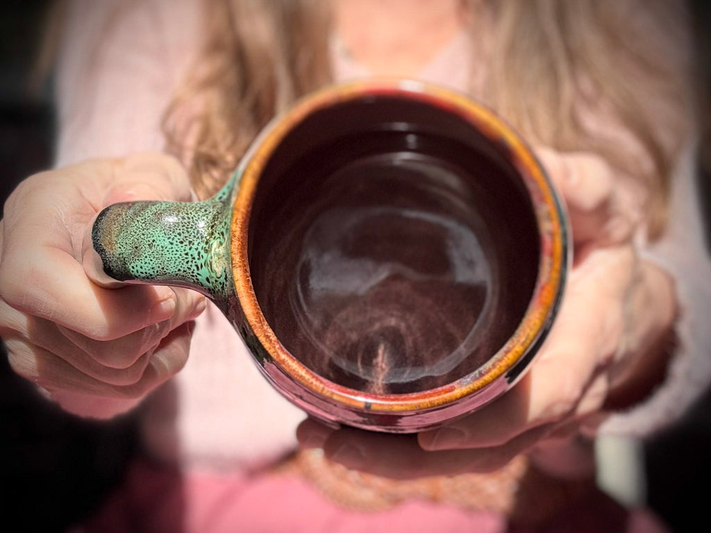 08-C Earthy Rainbow Grotto Curvy Mug - TOP SHELF, 24 oz.