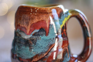 06-D Earthy Rainbow Grotto Textured Divot Mug, 16 oz.