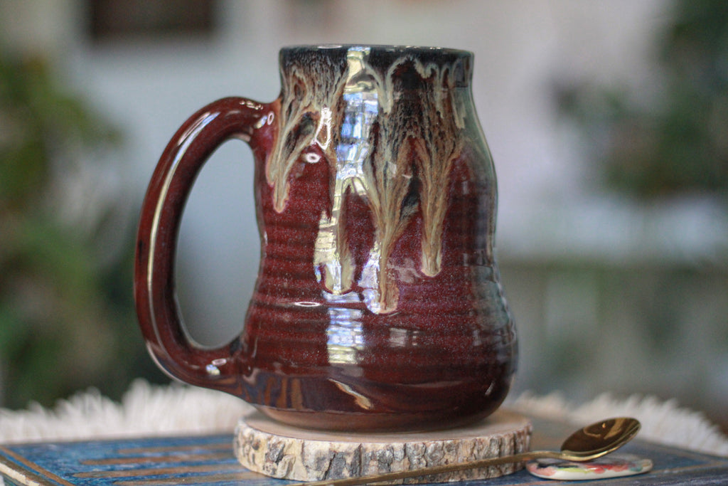 05-F Purple PROTOTYPE Barely Flared Textured Divot Mug, 21 oz.