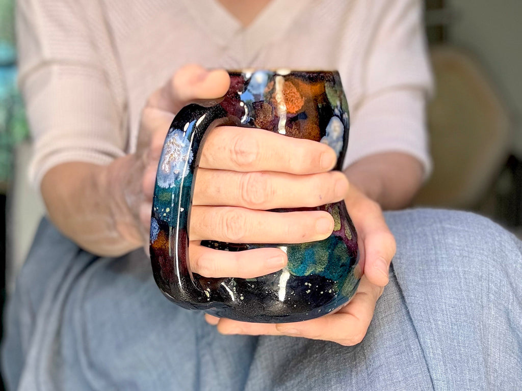 08-B Rainbow Stellar Gourd Mug - TOP SHELF, 23 oz.