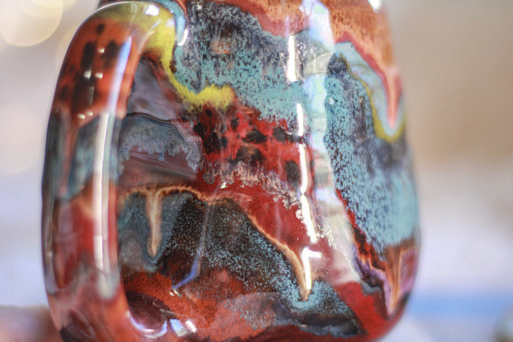 06-D Earthy Rainbow Grotto Textured Divot Mug, 16 oz.