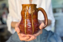 Load image into Gallery viewer, 14-F Brown EXPERIMENT Barely Flared Textured Divot Mug - MISFIT, 18 oz. - 20% off