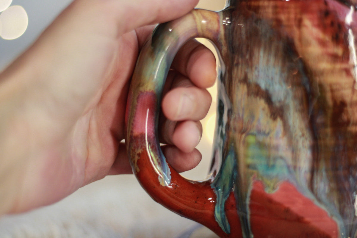 06-C Rainbow 'FLOW' Variation Textured Divot Mug, 20 oz.
