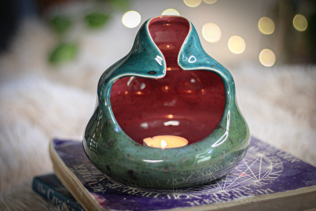 33-C Green & Teal Goddess Candleholder - MISFIT, 10% 0ff