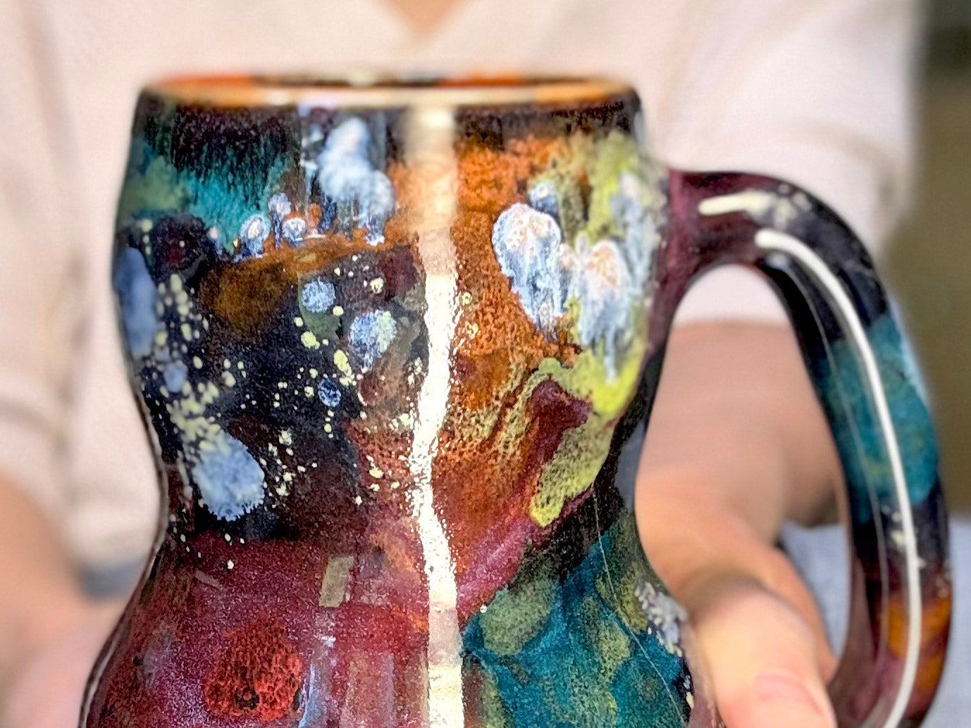 08-B Rainbow Stellar Gourd Mug - TOP SHELF, 23 oz.