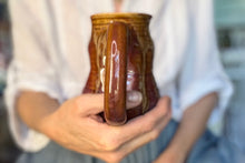 Load image into Gallery viewer, 14-F Brown EXPERIMENT Barely Flared Textured Divot Mug - MISFIT, 18 oz. - 20% off