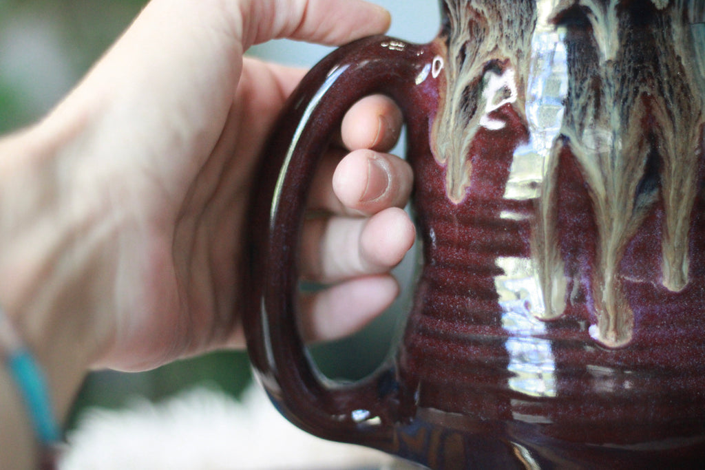 05-F Purple PROTOTYPE Barely Flared Textured Divot Mug, 21 oz.