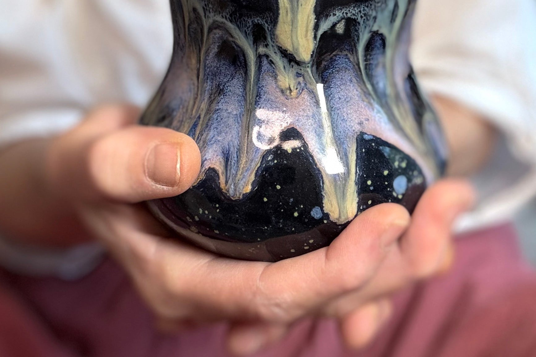 02-C Cosmic Amethyst Grotto Barely Flared Curvy Mug - TOP SHELF, 18 oz.