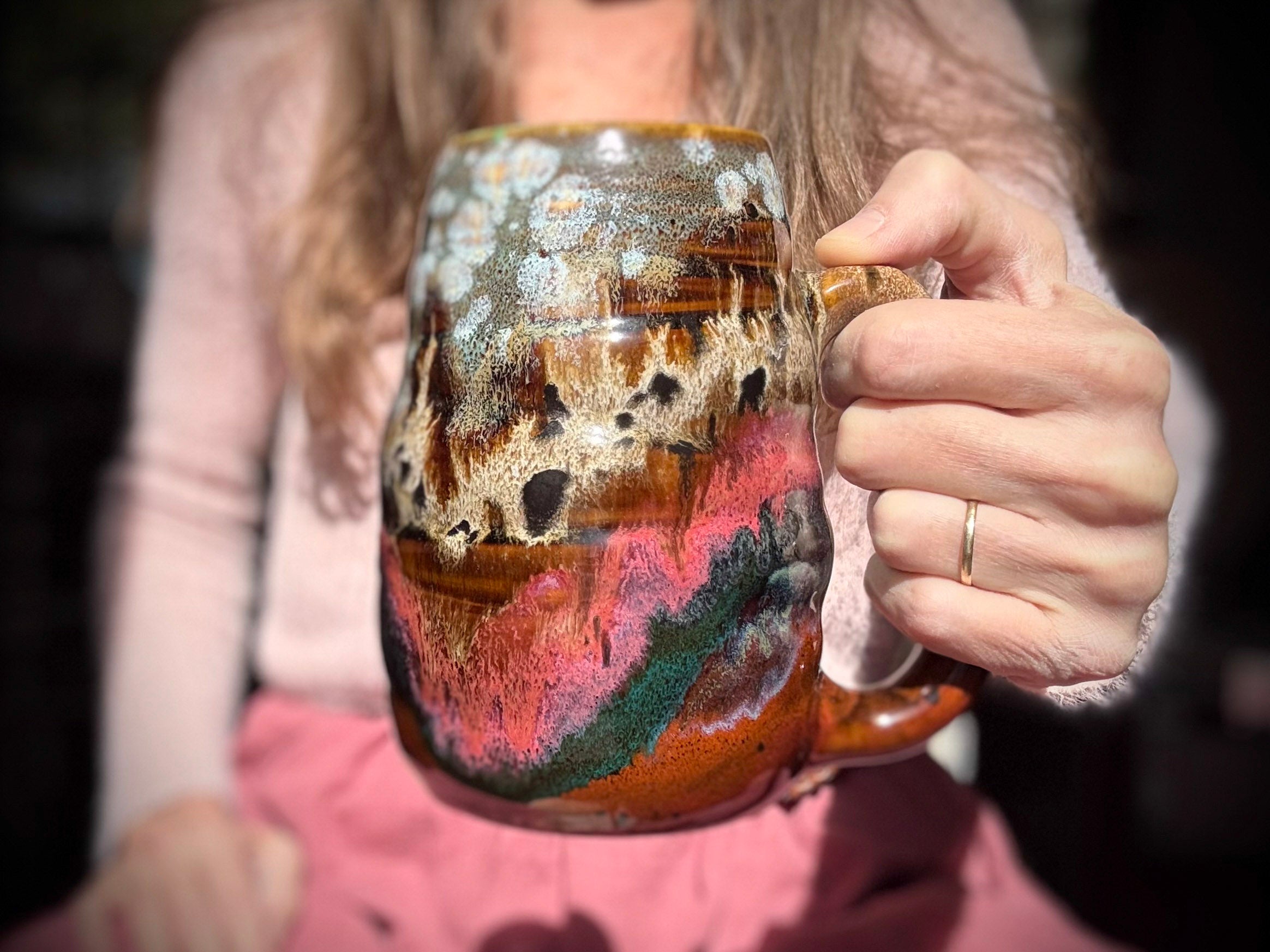 09-C Desert Oasis Swirly Mug, 24 oz.