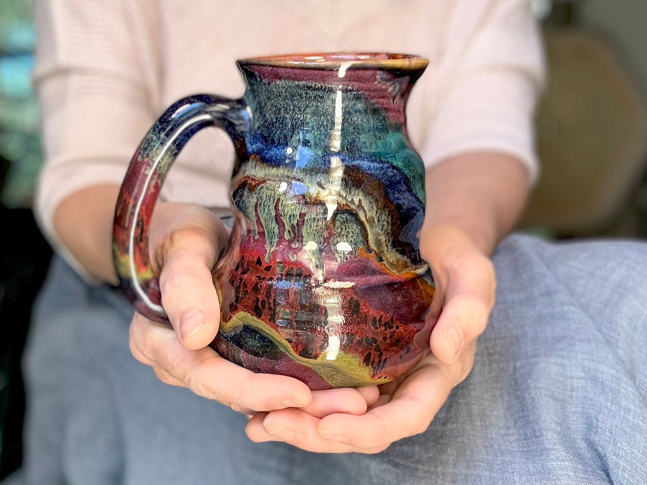 09-C Cosmic Rainbow Grotto Cuddle Mug, 22 oz.