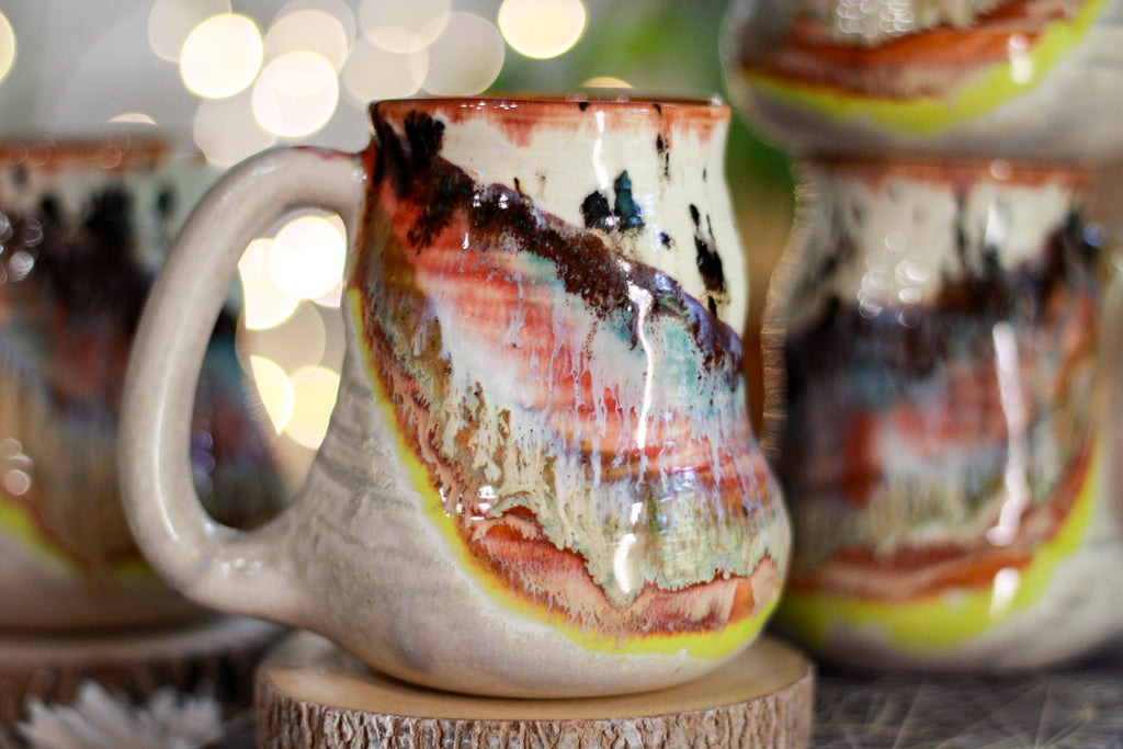 07-F 'FLOW' Barely Flared Textured Divot Mug, 15 oz. (This listing is for one mug)