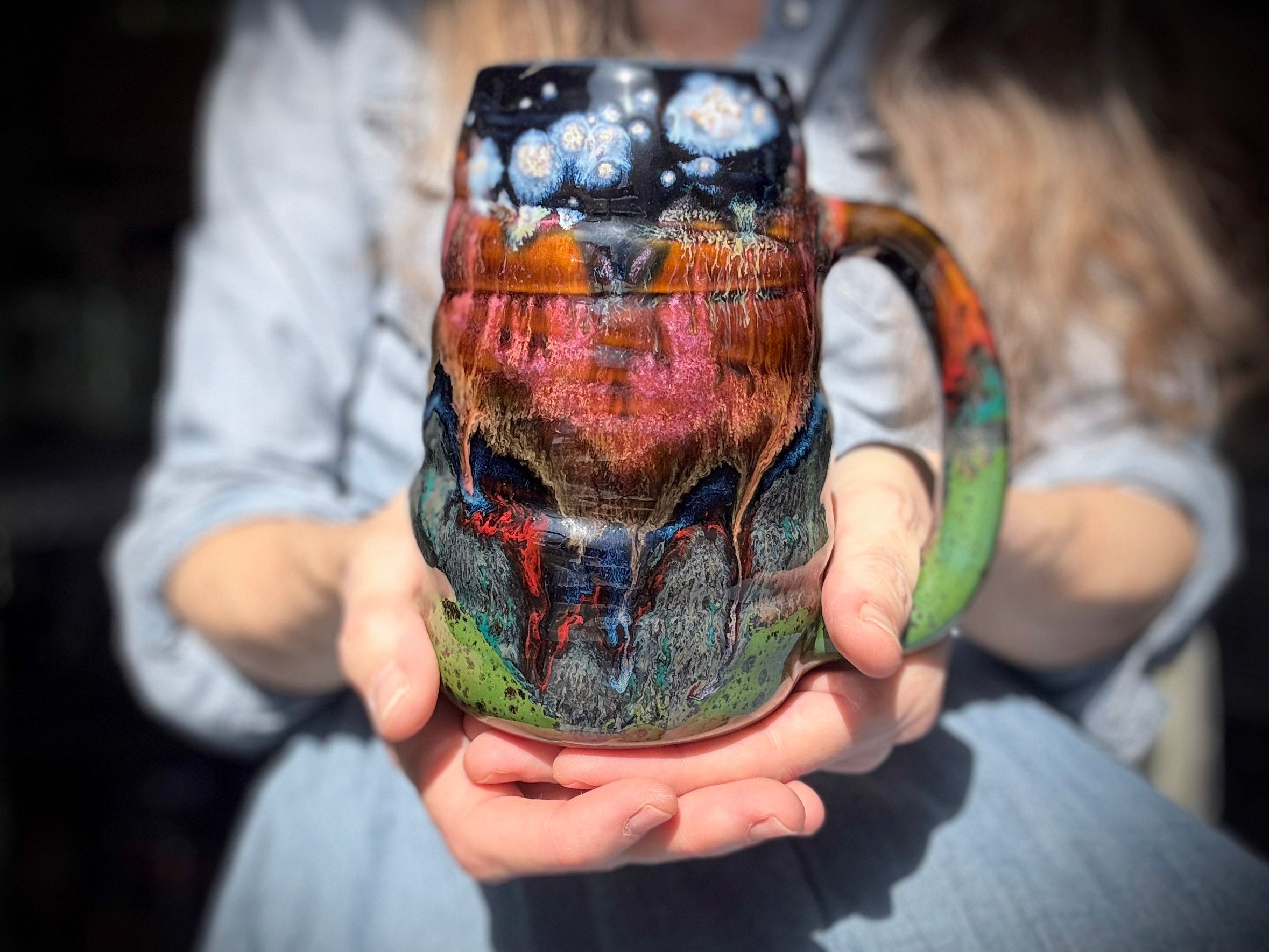 08-B Starry Night Swirly Mug - TOP SHELF MISFIT, 25 oz.