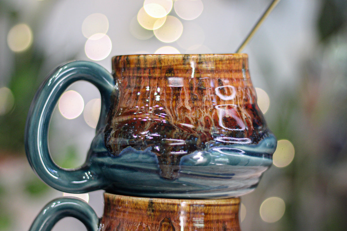 08-D Molten Caramel Mug Pair, 18 oz.