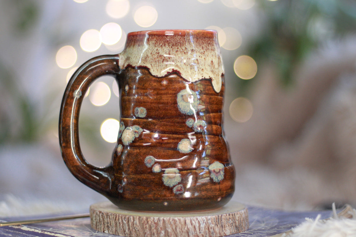 11-TESTER Root Beer Dad Textured Divot Mug, 16 oz.