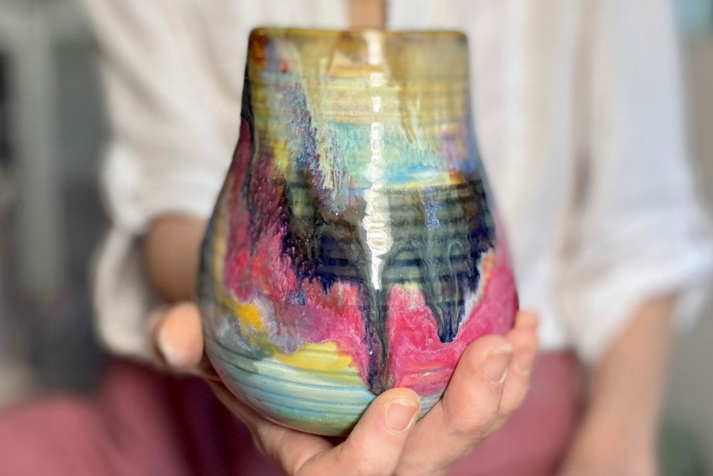 05-D Rainbow EXPERIMENT Textured Crock Mug, 22 oz.