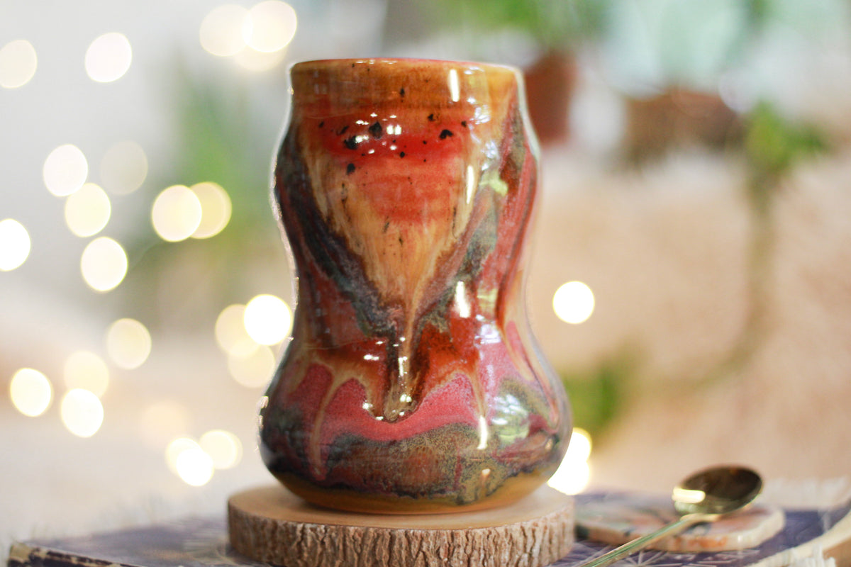 07-C Amber 'FLOW' Gourd Mug Variation  - MISFIT, 18 oz. - 25% off
