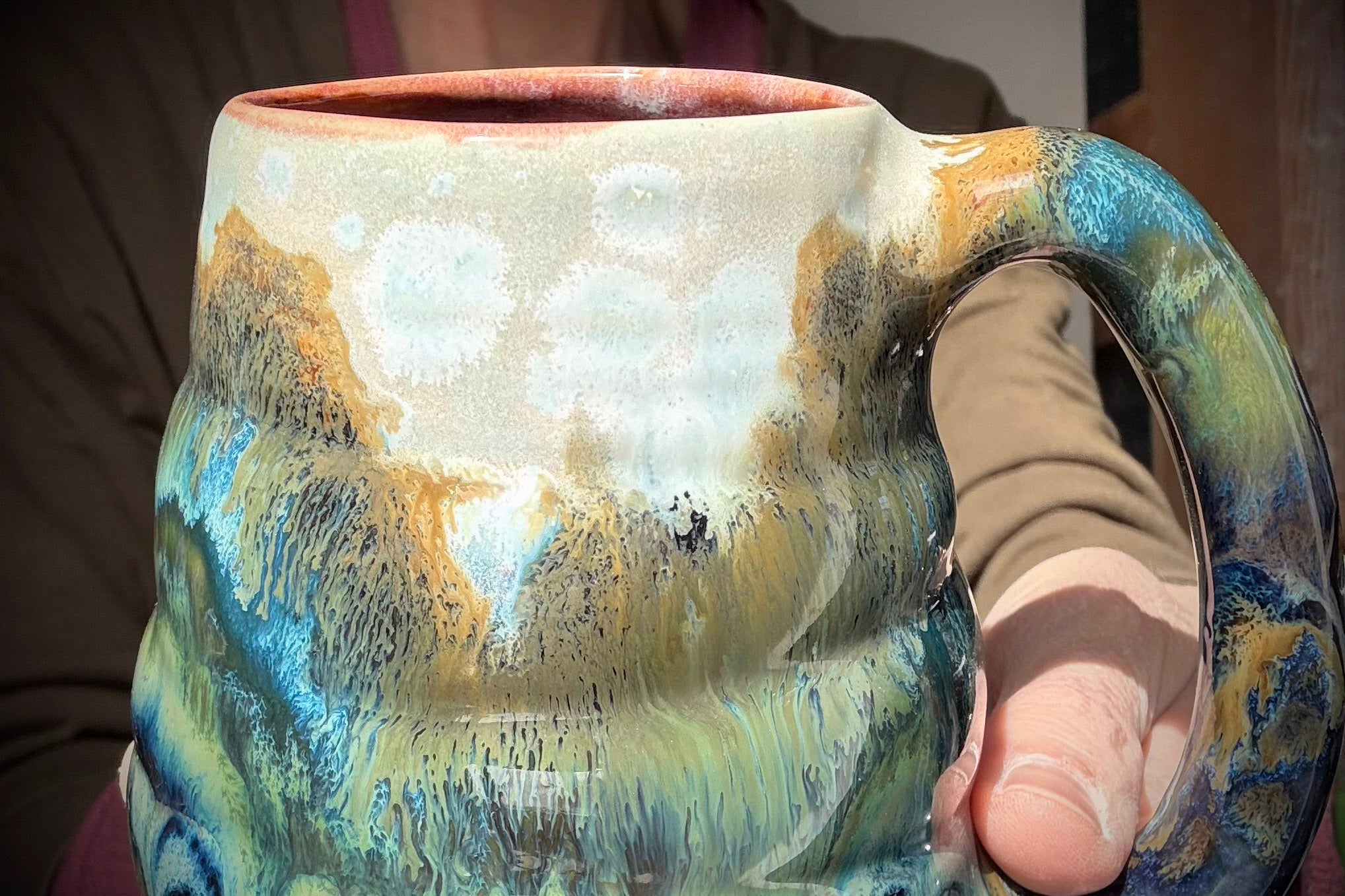 08-D Green Mountain Variation Textured Mug, 16 oz.